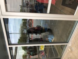 Commercial storefront glass repair - AFTER - by Austin Sliding Door and Window Repair, Austin, TX